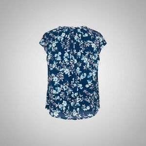 Elle Navy Floral Blouse XL – Lightweight, Flowy, Everyday Top